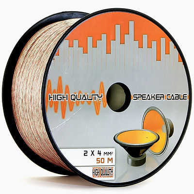50m 2x4,0mm² Hifi Lautsprecherkabel Audio Box Lautsprecher 2x 4mm Kabel Cable