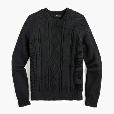 J Crew AB781 NWT Woman's Size XXS Point Sur Black Pointelle