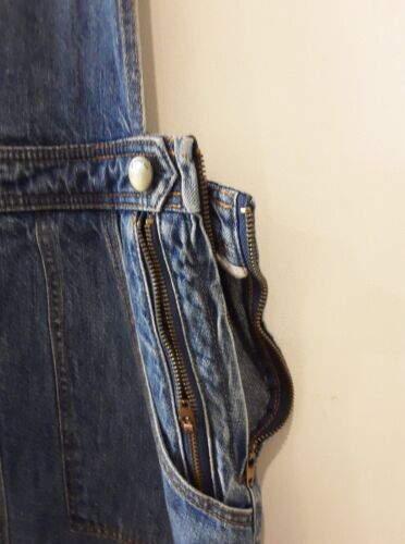 ALL ABOUT EVE Skirt Womens Size 8 Denim overalls Pockets Zips Blue Denim - Picture 6 of 8