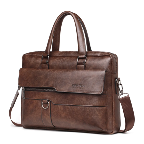 Herren Aktentasche PU Leder Business Schultertasche 14 Zoll Laptop Tasche Büro - Bild 6 von 10