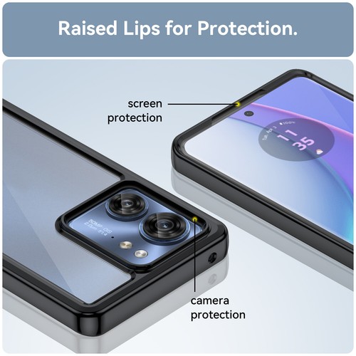 Funda protectora de cristal transparente transparente transparente a prueba de golpes para Motorola Edge 40 - Imagen 3 de 23