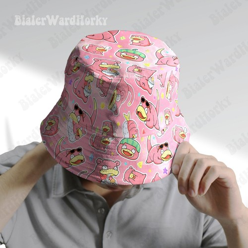 Slowpoke Foodie Fun Bucket Hat Funny Water Type Beach Hat Anime Bucket Slowpoke - Picture 10 of 10
