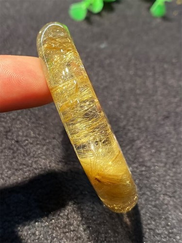52.5mm Top Natural Rutilated Quartz Healing Crystal Bracelet Reiki Gift AAAAA+ - Picture 6 of 6