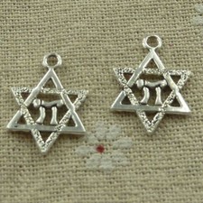 Free Ship 200 pcs tibetan silver star charms 21X15mm L-3571