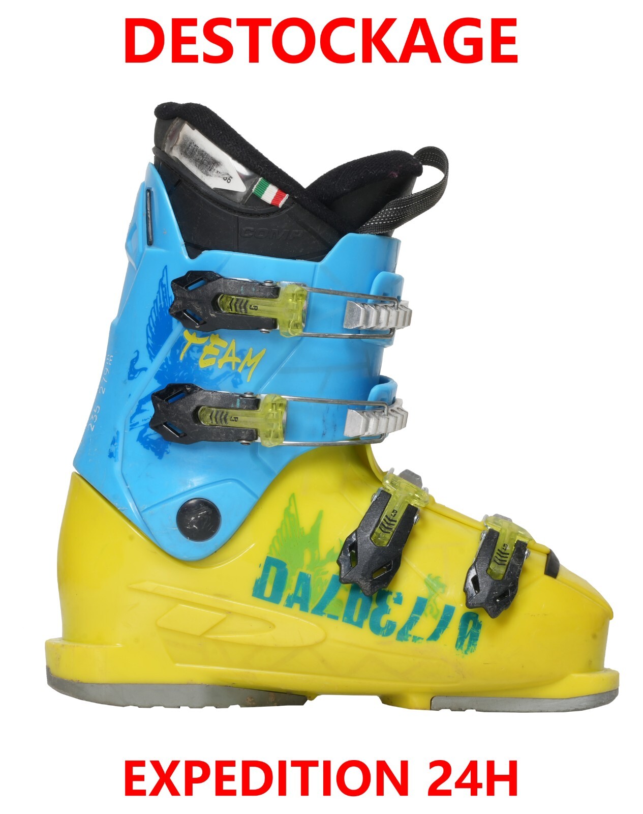 Scarpe Da Sci Bambino Usato Dal Bello " Squadra " Taglia:3 8 - Mondopoint: 24,5