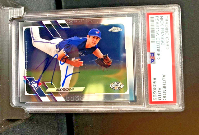 Nick Frasso autograph signed 2021 Topps Pro Debut Chrome Baseball card PSA SLAB