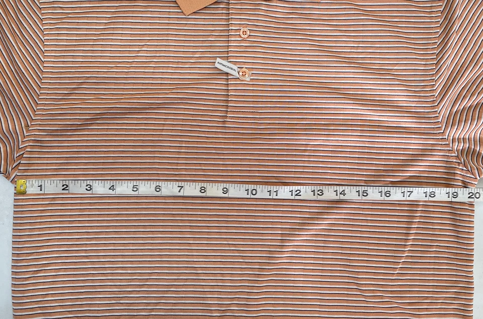 TEHAMA 男式中号条纹 Hang Em Dry 高尔夫 Polo 衫短袖 — 第 4/4 张图片