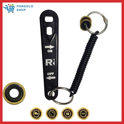 Oxygen Cylinder Wrench w/Bungee & 2 Brass Yoke Washer Seals for O-Ring Replac...