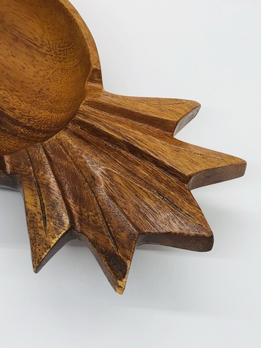 Vintage Monkeypod Wood Pineapple Dish Hawaii Hardwoods Tiki Boho - Picture 12 of 12