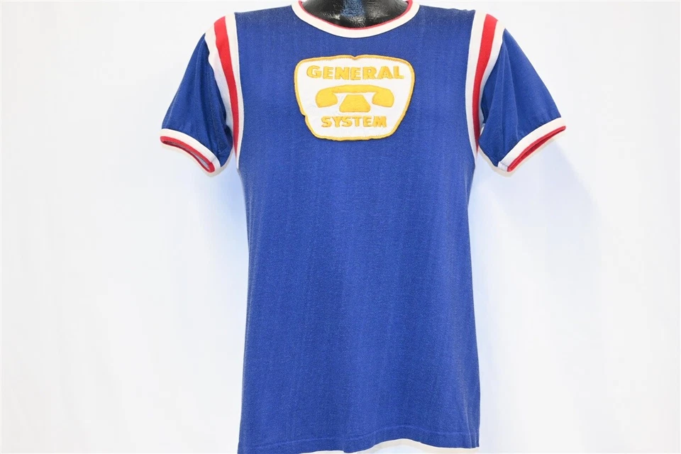 Camiseta vintage años 50 GENERAL PHONE SYSTEM 36 RAYAS RAWLINGS MEDIANA M Foto 2 de 4