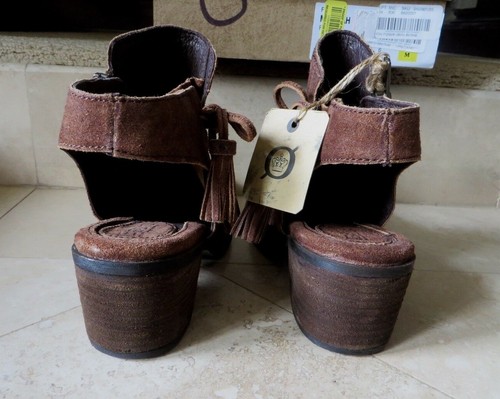 DAMEN BORN OFFENER ABSATZ Reißverschluss STIEFELETTE rostfarben abgenutzt Leder GRÖSSE 6M neu im Karton - Bild 7 von 12