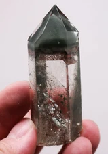76g Rare NATURAL Green Ghost "pyramid" Quartz Crystal Point HEALING