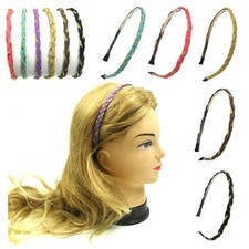 Faux Leather Braided Gold Chain Headband Hairband for Women Girls