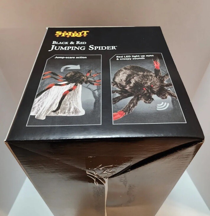 Spirit Halloween Black & Red Jumping Spider Animated Animatronic Prop