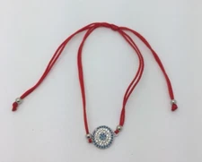 Evil Eye With Stones Red Cord Adjustable Bracelet Good luck Symbol