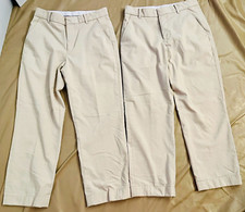 2 Pairs Tommy Hilfiger Flat Front Tan/Beige Dress Pants Boy's Size 12  101 