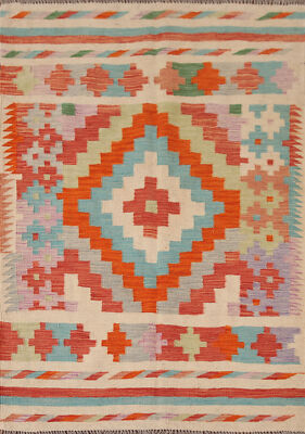 Wool Reversible Kelim Kilim Rugs Flatweave Tribal Wool Carpet 3x5 ft