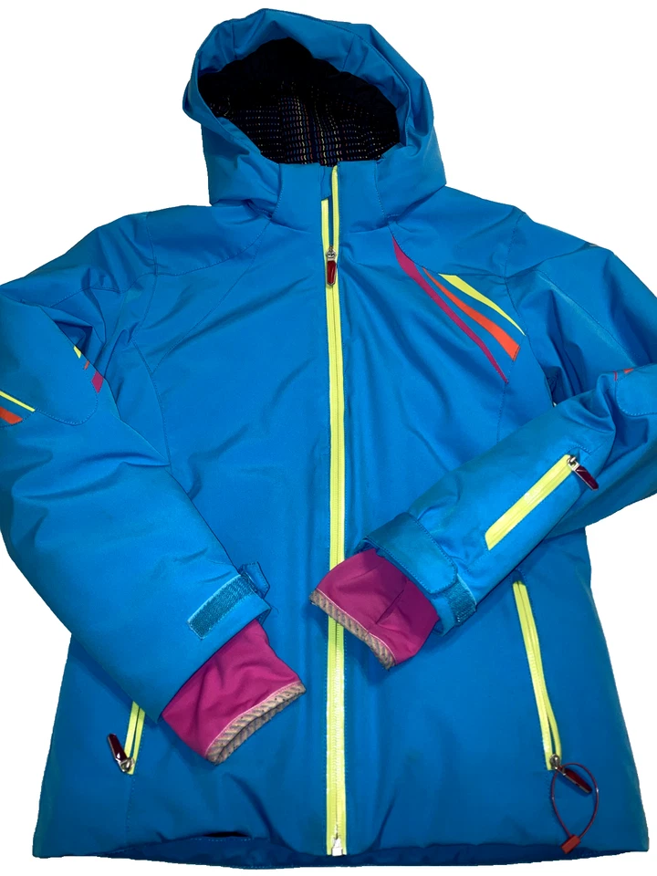 Spyder Girls Kids Boys 14 Insulated Snowboard Ski Jacket Light Blue Coat Hooded - Image 2 of 4