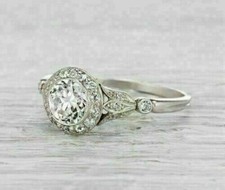 Art Deco Style 2.10Ct Lab-Created Diamond Engagement,Wedding Ring In 925 Silver