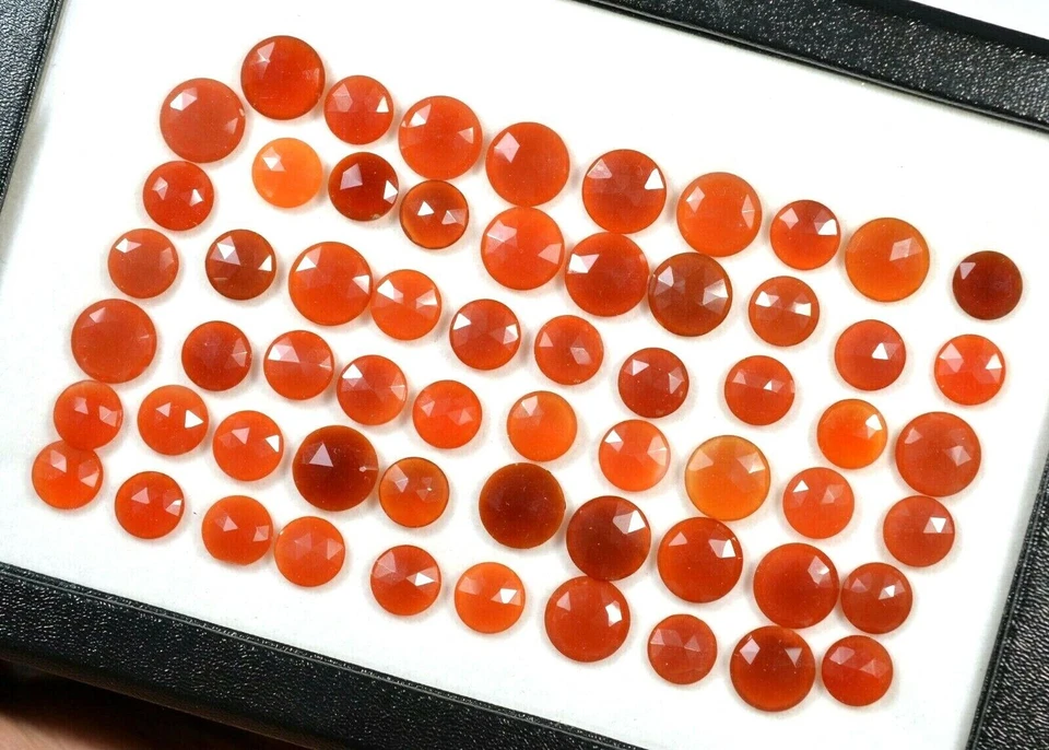 167,90 quilates natural naranja rojo cornalina 60 piezas piedras preciosas sin calefacción 12,00/10,00 mm Foto 3 de 4