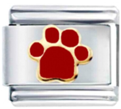 Stylysh 9mm Charm Pet Paw Mit CZ Steinen – Für Italienische Charm-Armbänder, Aus Edelstahl