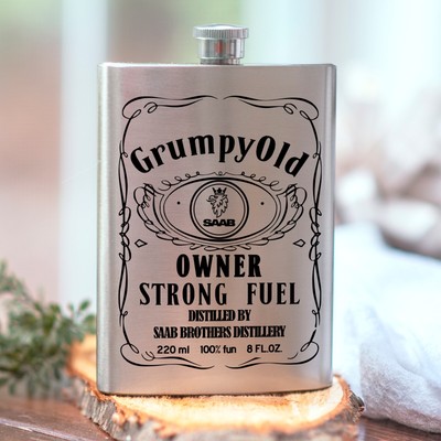 Download Saab Grumpy Old Owner Strong Fuel Hip Flask Wine Pot Ebay