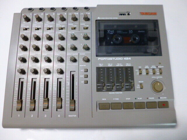 Tascam Portastudio 424 4-Track Cassette Multi-Track Recorder Read  Description