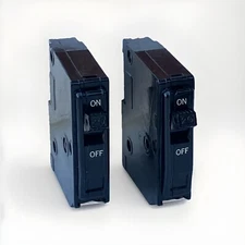 Lot of Two (2x) Square D QO120 20A 1P QO Black Face  FREE SHIP!!