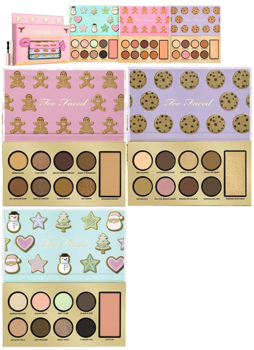 Too Faced Christmas Bake Shoppe Gift Set Face & Eye palettes,LIMITED
