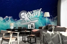 3D Surfing  Ocean Wallpaper Wall Mural Removable Self-adhesive Sticker 294