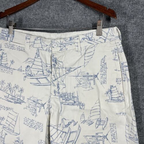 VINTAGE Polo Sport Ralph Lauren Sailboat Shorts Size 34 Sailing Chino AOP 90s - Picture 2 of 21