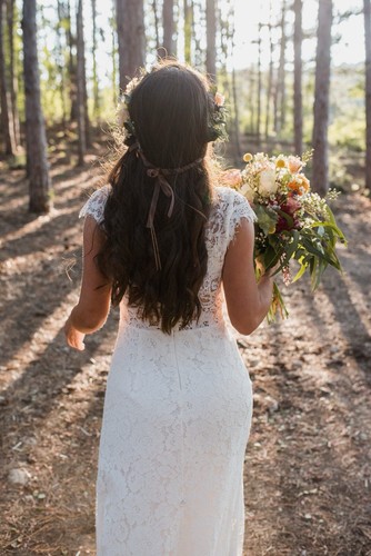 Boho wedding dress, vintage, lace, Retro , cotton-touch fabric, Size 12, New - Picture 9 of 23