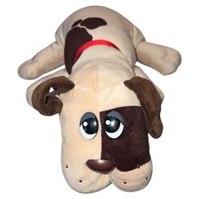 Pound Puppies Plush 17" Hasbro Tan with Brown Spots Name Tag Collar Stuffed