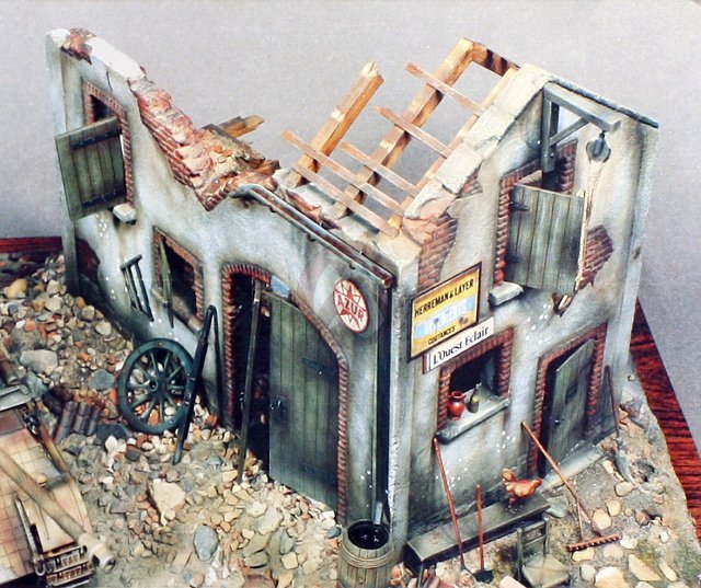 Verlinden 54mm (1/35) Ruined Barn Building Section [Diorama] 106