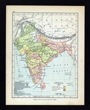Antique Map India in 1804 Hindustan British Dominions Ceylon Bengal Bombay Delhi