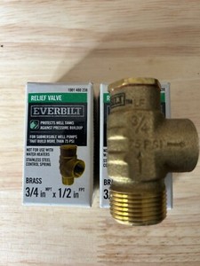 (2 items) Everbilt 3/4 x 1/2 Brass Relief Valve - NEW
