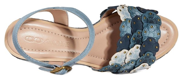coach platform sandals blue