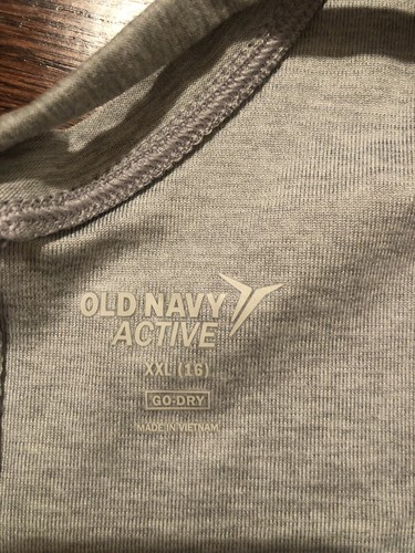 Girl’s Old Navy Active Long Sleeve Gray Top Size 16-NBW - Picture 2 of 7