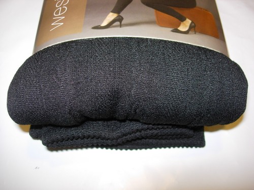 WOMENS BLACK RIBBED Leggings FLEECE KNIT West Loop Poly Spandex YOGA SIZE S M - Picture 2 of 5