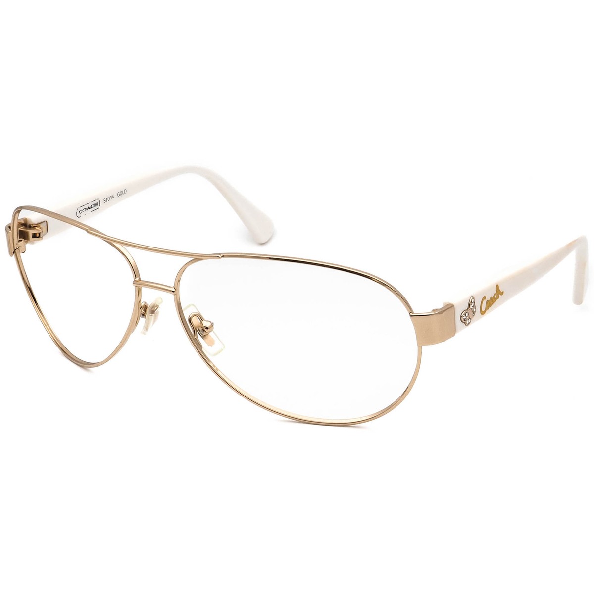 coach サングラス Coach Women's Sunglasses Frame Only S1034 Gold/White with