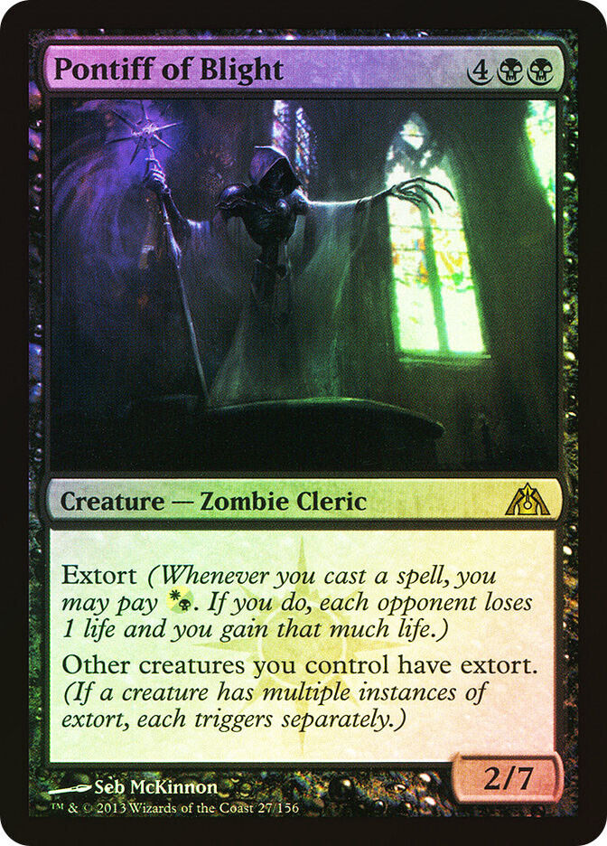 Pontiff of Blight 1x FOIL DGM MTG Dragon's Maze Rare MINT black Pontiff of Blight 1x FOIL DGM MTG Dragon's Maze Rare MINT black