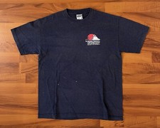 Vintage Steamboat Society of America T-Shirt Mens XL Blue Striped Made in USA