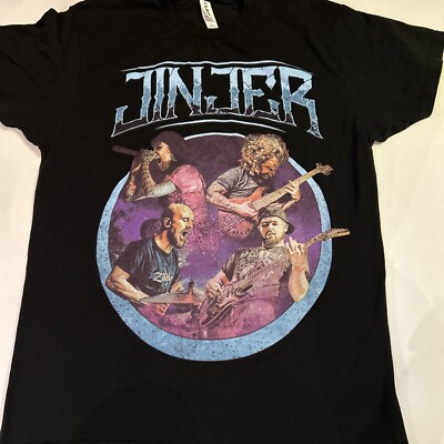 jinjer Rock Band t shirt Size Large Black Short Sleeve Front Graphic Tultex Tag