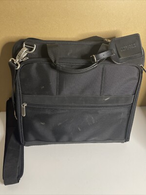 Vintage Compaq Laptop Bag Black Fabric Messenger Business Multi