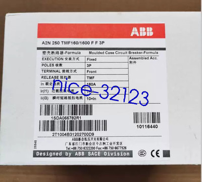 1pc ABB A2N250 TMF160/1600 FF 3P Circuit Breaker 10116440