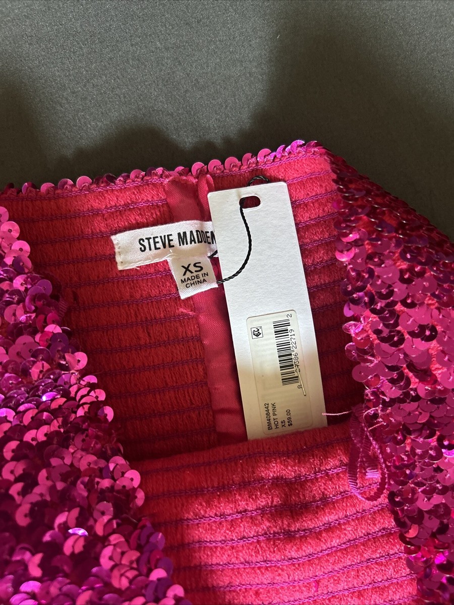 steve madden pink sequin dress Steve Madden Sequin Tunic Mini Dress In Fuchsia Sequin