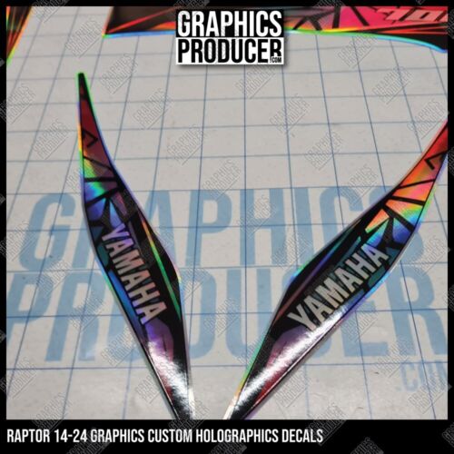 Yamaha Raptor 700r 700 Black Full Graphics Decals Kit Holographic 2014 Kit NEW - Picture 2 of 3