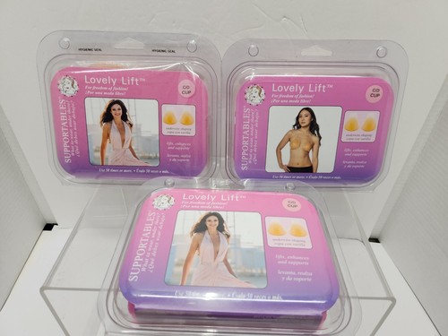 3--SUPPORTABLES LOVELY LIFT C/D CUP Enhancing lifts, strapless bra adhesive