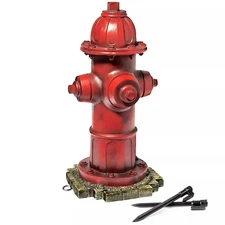 Dog Fire Hydrant Garden Statue with 2 Stakes, 14 Inches (Small)