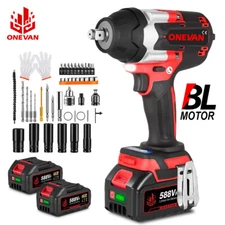  Cordless Impact Gun with 2 Battery 18V High Torque Power Impact Driver for Car